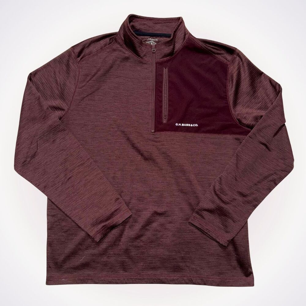 G.H. Bass & Co Burgundy Quarter Zip Pullover | Sz M